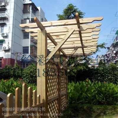 安徽繪彩景觀工程防腐木葡萄架庭院植物爬藤架室外碳化木長廊架陽臺雨棚車棚
